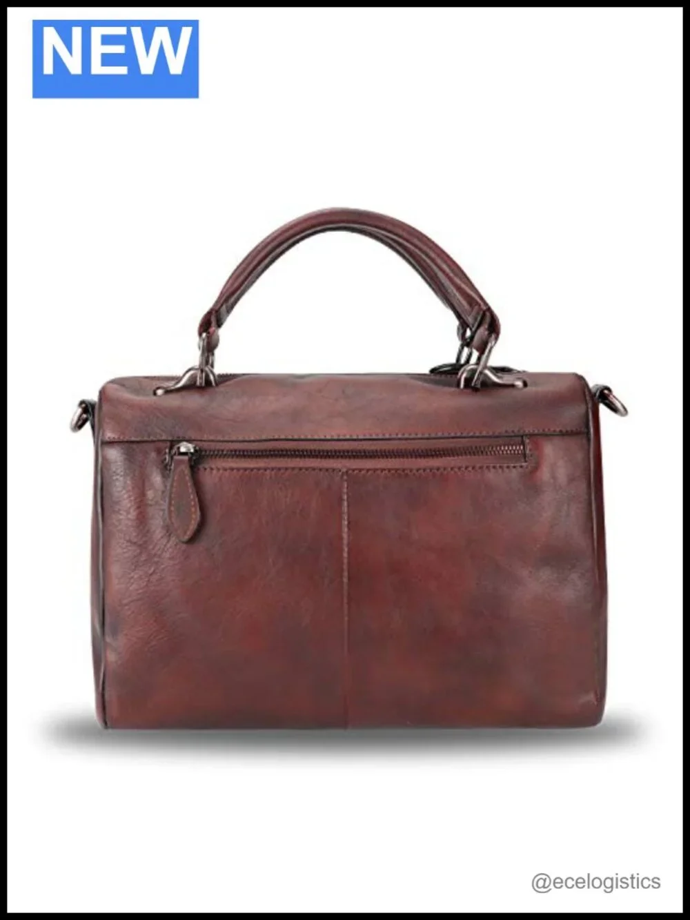 Genuine Leather Vintage Handmade Satchel Top Handle Purse with Shoulder Strap